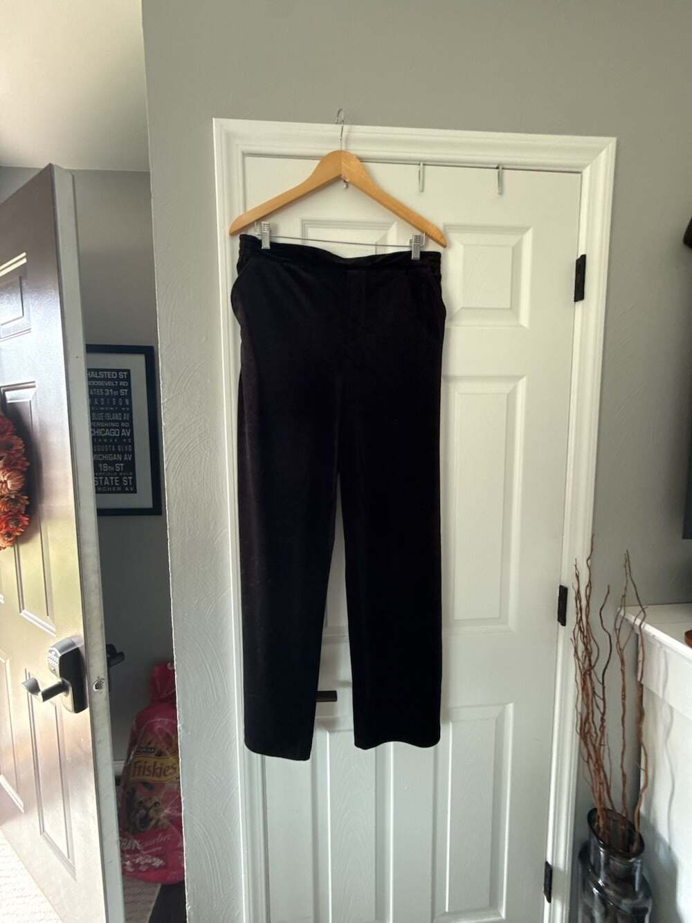 Blanknyc Velvet Wide Leg Pant Size L Black